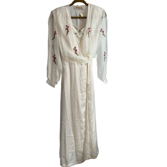 Vintage Victoria's Secret Peignoir 1980s Embroidered Nightgown & Robe Set P/S NW - Picture 2 of 16